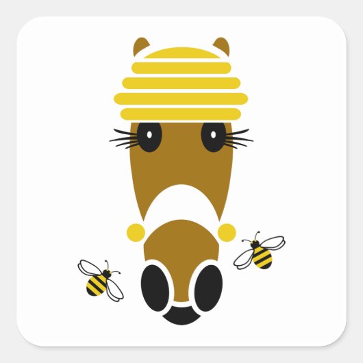 Honey Hattingdon Square Sticker (Voorkant)