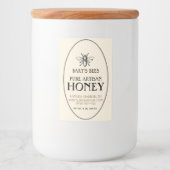 Honey Heraldic Bee Oval Border Food Sticker (Voorkant)