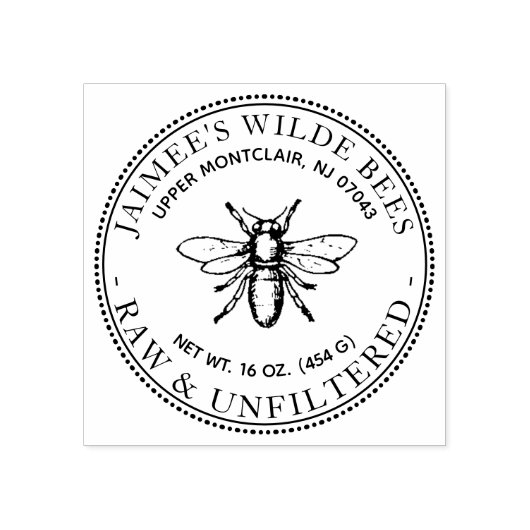 Honey Heraldic Bee Stamp Rubberstempel (Afrduk)