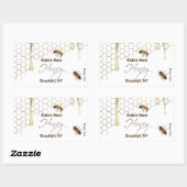 Honey Hexagon Jar Label met Honeycomb en bijen (Vel)