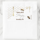 Honey Hexagon Jar Label met Honeycomb en bijen (Tas)