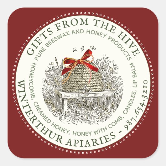 Honey Holiday Sticker voor tassen manden dozen roo (Voorkant)