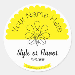 Honey Jar and Lid Labels - Voeg je eigen woorden t