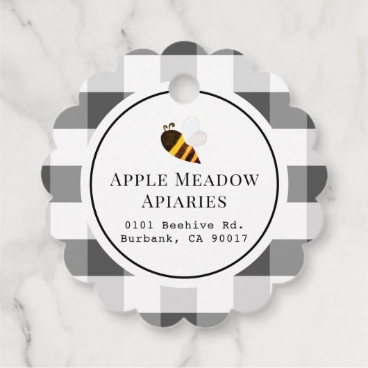 Honey Jar Apiary Bee Boerderij Daisy Bedankjes Labels (Achterkant)