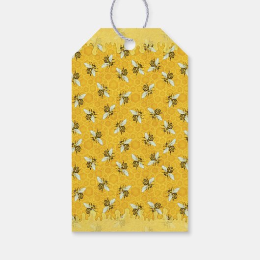 Honey Jar Apiary Jar Labels | Honingraat en bijen Cadeaulabel (Achterkant)