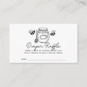 Honey Jar & Bees Baby Shower Diaper Raffle Ticket Informatiekaartje (Voorkant)