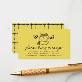 Honey Jar & Bees Bridal Shower Recipe Request Informatiekaartje