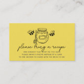 Honey Jar & Bees Bridal Shower Recipe Request Informatiekaartje (Voorkant)