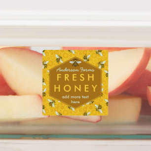 Honey Jar Bees en Honeycomb Apiary Boerderij Busin Labels