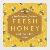Honey Jar Bees en Honeycomb Apiary Boerderij Busin Labels (Design 1)