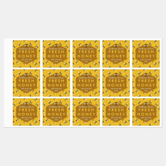 Honey Jar Bees en Honeycomb Apiary Boerderij Busin Labels (Vel)