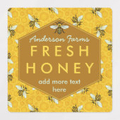 Honey Jar Bees en Honeycomb Apiary Boerderij Busin Labels (Design 2)