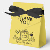Honey Jar & Bees Hand-drawn Yellow Baby Shower Bedankdoosjes (Voorkant)