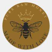 Honey Jar Bijenteelt Apiary Boerderij Gold Ronde Sticker (Voorkant)