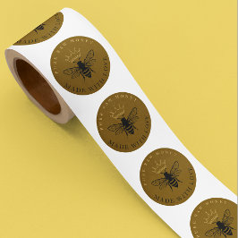 Honey Jar Bijenteelt Apiary Boerderij Gold Ronde Sticker