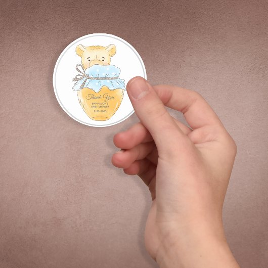 Honey Jar Boy Teddy Bear Bedankt Ronde Sticker