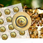 Honey Jar Deksel Label Gold met Bee