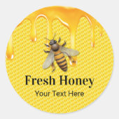 Honey Jar Fresh Bee & Honeycomb Apiary Imker Ronde Sticker (Voorkant)