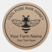 Honey Jar Fresh Honey Bee Apiary Beekeeper Ronde Sticker (Voorkant)