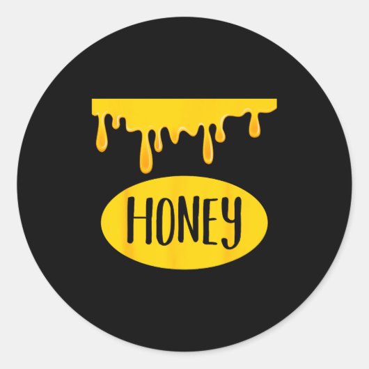 Honey Jar Funny Lazy Matching Costume Honeyt Ronde Sticker (Voorkant)