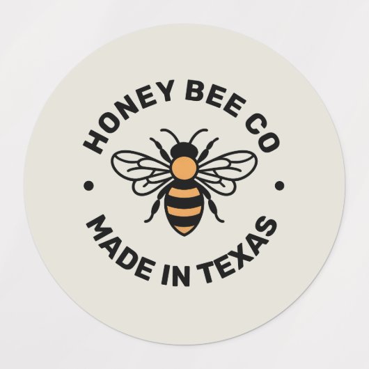 Honey Jar Honey Bee Apiary Business Label (Design 1)
