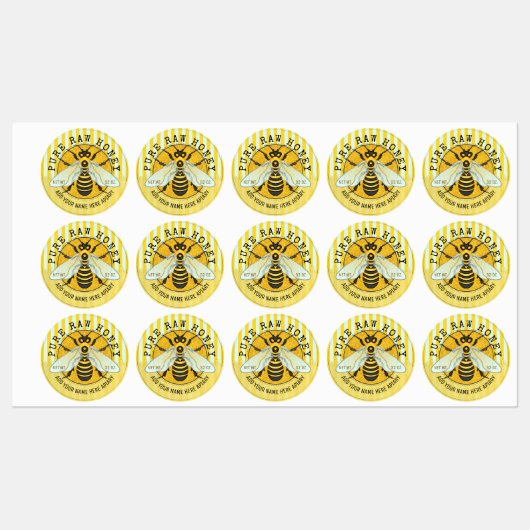 Honey Jar Honeybee Honeycomb Bee Apiary Business Labels (Vel)
