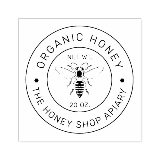 Honey Jar | Honeybee Honeycomb Bee Apiary Rubberstempel (Afrduk)