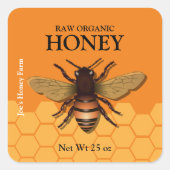 Honey Jar Honeycomb Label Sticker (Voorkant)