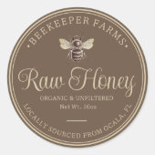  Honey Jar Label Bee Apiary Ronde Sticker (Voorkant)