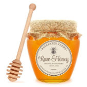 Honey Jar Label Bee Apiary Ronde Sticker
