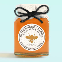 Honey Jar Label Bee Honeycomb