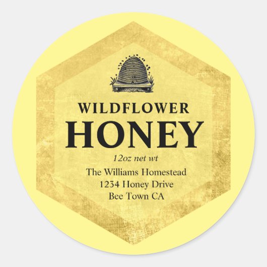 Honey Jar Label | Hive | Naam begunstigde (Voorkant)
