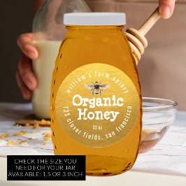Honey Jar Label Honey Bee Apiary Gold