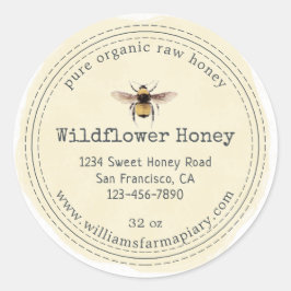 Honey Jar Label Honeybee Apiary