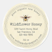 Honey Jar Label Honeybee Apiary (Voorkant)