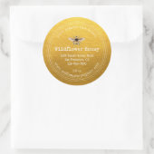 Honey Jar Label Honeybee Apiary Classic Gold (Tas)