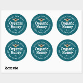 Honey Jar Label Honeybee Apiary Donker Blauwgroen (Vel)