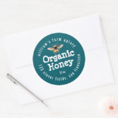 Honey Jar Label Honeybee Apiary Donker Blauwgroen (Envelop)
