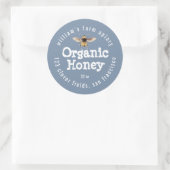 Honey Jar Label Honeybee Apiary Dusty Blue (Tas)