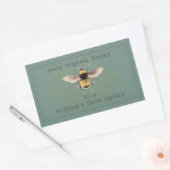 Honey Jar Label Honeybee Apiary Dusty Green (Envelop)