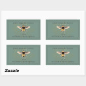 Honey Jar Label Honeybee Apiary Dusty Green (Vel)