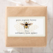 Honey Jar Label Honeybee Apiary Honeycomb Antiek (Insitu)