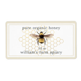 Honey Jar Label Honeybee Apiary Honeycomb Antiek