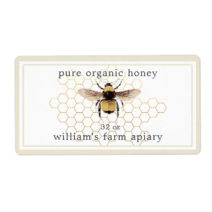 Honey Jar Label Honeybee Apiary Honeycomb Antiek