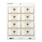 Honey Jar Label Honeybee Apiary Honeycomb Gold (Full Sheet)
