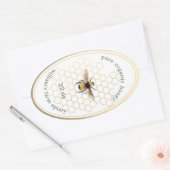Honey Jar Label Honeybee Apiary Honeycomb Gold (Envelop)