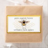 Honey Jar Label Honeybee Apiary Honeycomb Gold (Insitu)