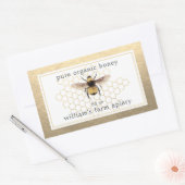 Honey Jar Label Honeybee Apiary Honeycomb Gold (Envelop)