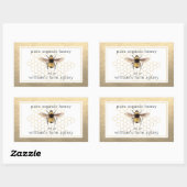 Honey Jar Label Honeybee Apiary Honeycomb Gold (Vel)