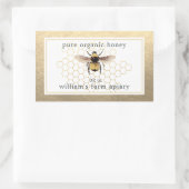 Honey Jar Label Honeybee Apiary Honeycomb Gold (Tas)